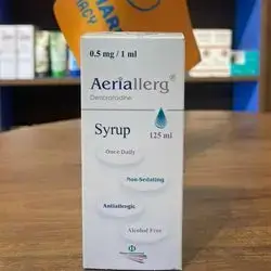 aeriallerg desloratadine 0.5mg/ml 125ml syrup once daily , antiallergic , alcohol free