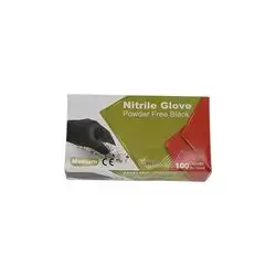 Hfp Nitrile Powder Free Gloves Black Medium 100 Pcs