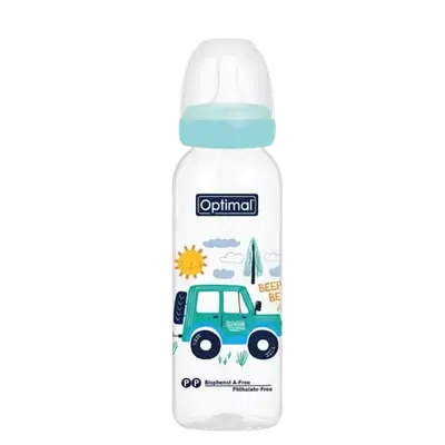 P.P Slim Waist Feeding Bottle 2 From 6-12 Months BLUE 240ml OPB-1026 _ Optimal