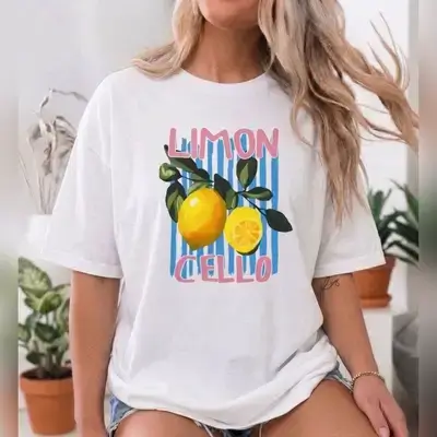 1pcs New Summer Women Simple Letter "LIMON" T-Shirt - Medium
