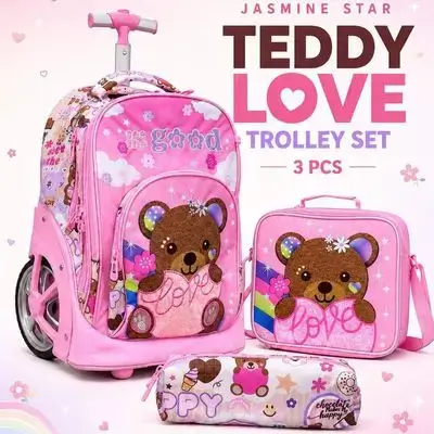Jasmine Star 3-Piece Trolley School Bag Set