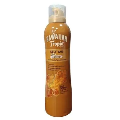 منتج كريم التان الذاتي Hawaiian Tropic Self Tan Creme، وهو رذاذ أو كريم للتسمير الذاتي بدون شمس