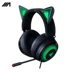 Razer Kraken Kitty RGB USB Gaming Headset: THX 7.1 Spatial Surround Sound - Chroma RGB Lighting - Retractable Active Noise Cancelling Mic - Lightweight Aluminum Frame - for PC - Classic Black