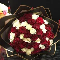Bouquet Flowers- Red&White