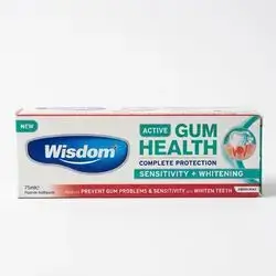 Wisdom active gum health complete protection sensitivity + whitening toothpaste 75ml