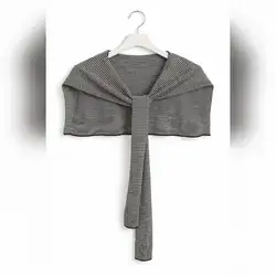 SHEIN Striped Knit Shoulder Wrap with Tie Front.