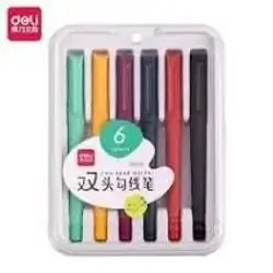 Deli Two Head Marker Sn100-6 6pcs