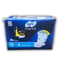 Soofs Feminine Night Sanitary Pads, 18 Count