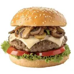 Meat Burger With Mushroom And Cheese