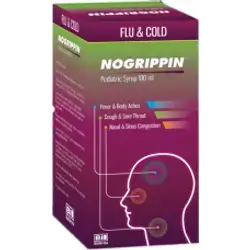 Norgrippin syrup for kids 100ml (fever, body ache,cough,sore throat and nasal congestion)