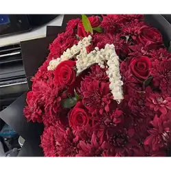 Red Bouquet with White Accent