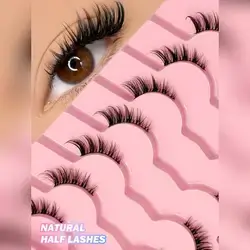 Asiteo 7 Pairs Cat Eye False Eyelashes, Natural & Delicate, Criss-Cross Fluffy