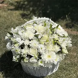White Flower Basket