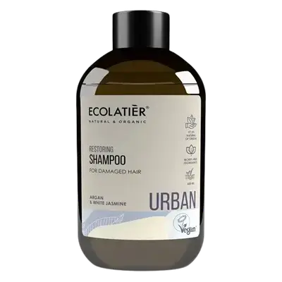 URBAN Restoring Shampoo for Damaged Hair Argan & White Jasmine 600ml _ ECOLATIER