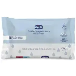 CHICCO SCENTED WIPES WITH LOTUS WATER 0 MONTHS+ 72 PIECES 97% WATER