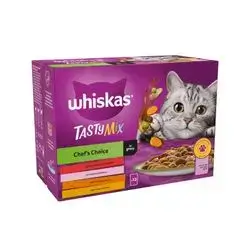 whiskas tasty mix chef's choice in gravy 12x85g