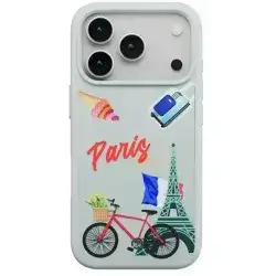 Levelo Vallo PU Leather Case for iPhone 17 Promax-white paris