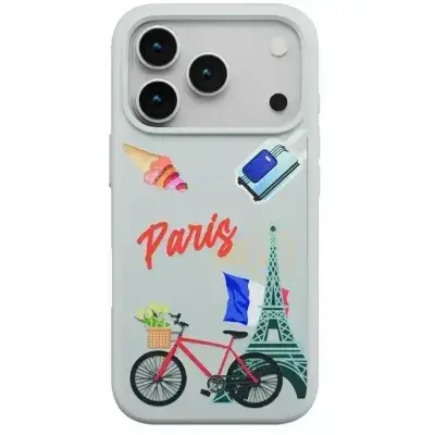 Levelo Vallo PU Leather Case for iPhone 17 Promax-white paris