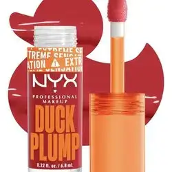 NYX PROFESSIONAL MAKEUP Duck Plump High Pigment Plumping Lip Gloss with Spicy Ginger, Vegan Lip Makeup - Cherry Spice (Transparent Red)