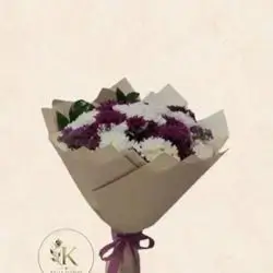White & Purple Chrysanthemum Bouquet