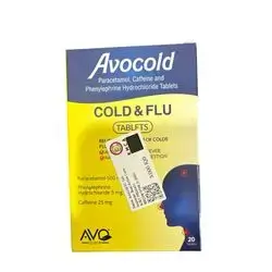 Avocold cold and flu Paracetamol, Caffeine ,phenylephrine hydrochloride 