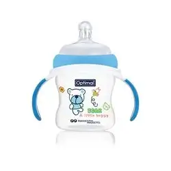Breast-Like Extra Wide Neck Feeding Bottle 150ml (+0) with Handle - Blue