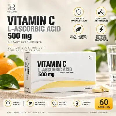 Vitamin C L-Ascorbic Acid 500 mg – 60 Tablets