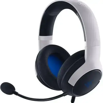 Razer Kaira X Wired Gaming Headset for PlayStation 5 / PS5, PS4, PC, Mac, Mobile: 50mm Drivers - HyperClear Cardioid Mic - Memory Foam Cushions - On-Headset Controls - White & Black