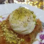 Kunafa With Pistachios And Ice Cream