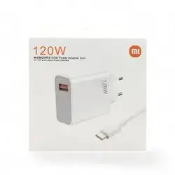 هذا المنتج هو طقم شاحن شاومي (Xiaomi) بقدرة 120 واط.يتضمن الطقم رأس شاحن سريع وكابل بيانات من نوع Type-C.يتميز الشاحن بتقنية الشحن السريع الفائق