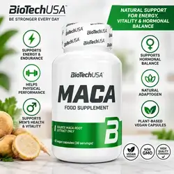 BioTechUSA MACA Food Supplement – 60 Vegan Capsules (30 Servings)