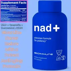 NAD+, Anti Aging, Exclusive Formula, w/Patent Pending RiboYOUNG™, Nicotinamide Riboside, Quercetin, Resveratrol, Betaine anhydrous, trans Resveratrol, NRF2 Activator, Anti Aging, antiaging, True NAD , anti-aging, 60 Caps NAD