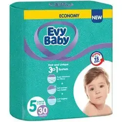 Evy Baby Diapers size 5 - From (11-25 Kg) - 30 Pieces