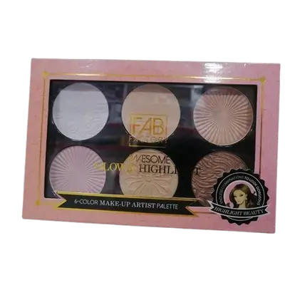 Awesome Glow & Highlight 6-color Make-up Artist Palette 18 g - FAB FACTORY