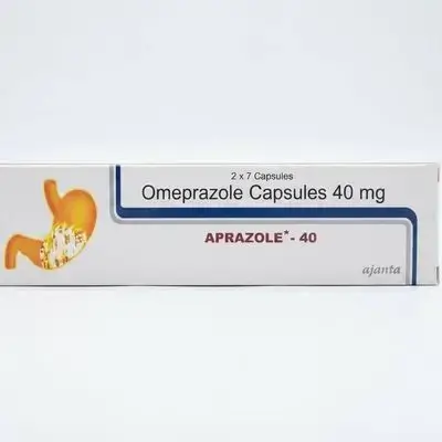 Aprazole ( omeprazole ) 40 mg caps.