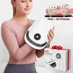 Hand Massager with Compression & Heating,Electric Hand Massager for Arthritis and Carpal Tunnel(White)