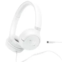JBL Tune 530C USB-C Wired On-Ear Headphones – White