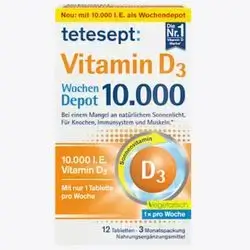 tetesept Vitamin D3 10,000 I.E 12 tablets Weekly , Germany