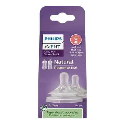 Avent Natural Response Teats Flow 6 Thick Feed 2Pcs _ PHILIPS