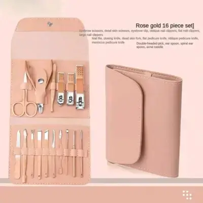 16Pcs Manicure Set, Stainless Steel Nail Clipper Set, Professional Grooming Kit