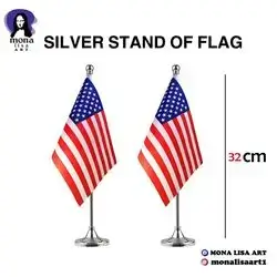 Sliver Stand Of Flag 32cm