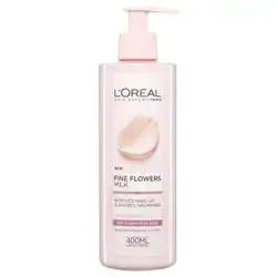 L'Oreal Paris Cleansing Milk, Fine Flowers Make Up Remover, 400ml | Suitable for Sensitive Skin, with Rose & Jasmine, Creamy Formula To Remove Makeup, Cleanse & Nourish Skin