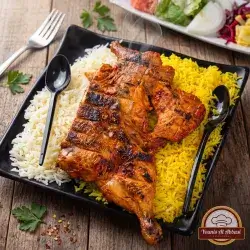 Half Charcoal Chicken With Rice