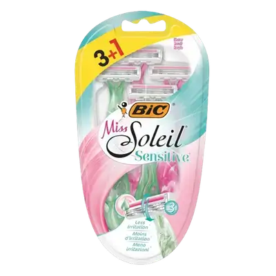 Miss Soleil Sensitive Less Irritation 3 Blades 3 Pcs+ 1 Free _ Bic