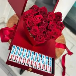 Valentine Flower Box with Chocolate