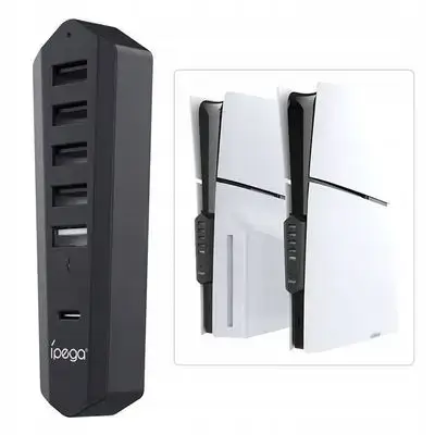 iPega P5S003 USB/USB-C HUB pre PS5 Slim/PS5 Pro Black