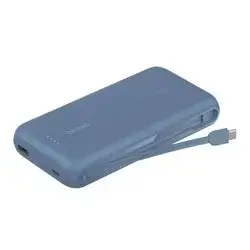 Belkin - BoostCharge Power Bank 20 000 Mah- Power Delivery 30 Watt with USB-C Integrated Cable and USB-C & USB-A Ports - Blue