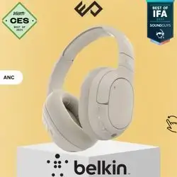 Belkin SoundForm Isolate Noise Cancelling (ANC) Over-Ear Headset - Biege