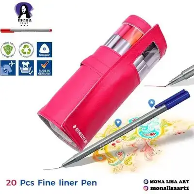 20 قلم تريبلوس فاينلاينر مع حقيبة الأقلام STAEDTLER