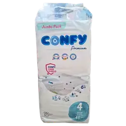 Confy Premium Diapers No. 4, 48 Count
